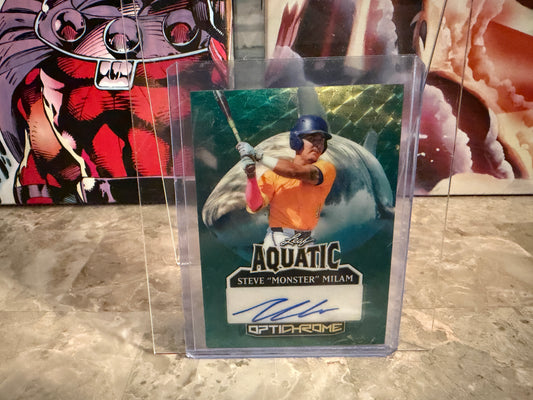 Steve Milam 2025 Leaf Optichrome Aquatic Auto Great White Shark Super Gold 1/1
