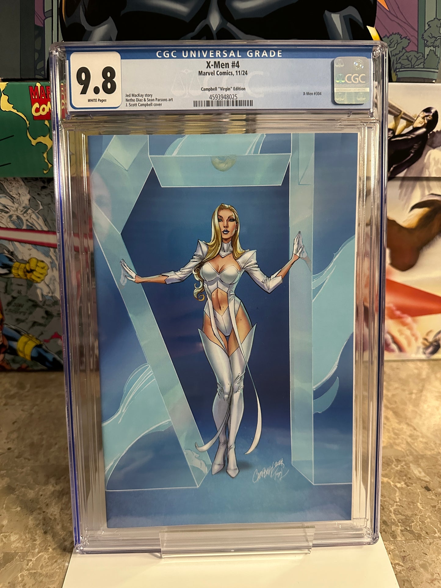 X-Men: #4 CGC 9.8 Campbell Virgin (2024 Marvel) - New Case