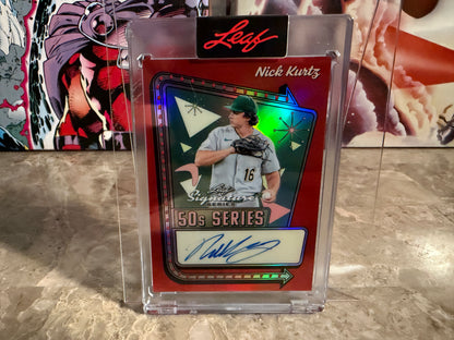 Nick Kurtz 2026 Leaf Signature Series 50s Series Auto Red Prismatic 1/1