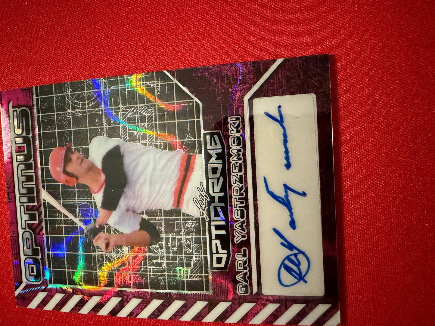 Carl Yastrzemski 2025 Leaf Optichrome Tempest Auto 2-Card Lot