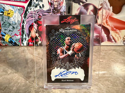 Karl Malone 2026 Leaf Signature Series Sports Base Auto Black Stardust 1/1
