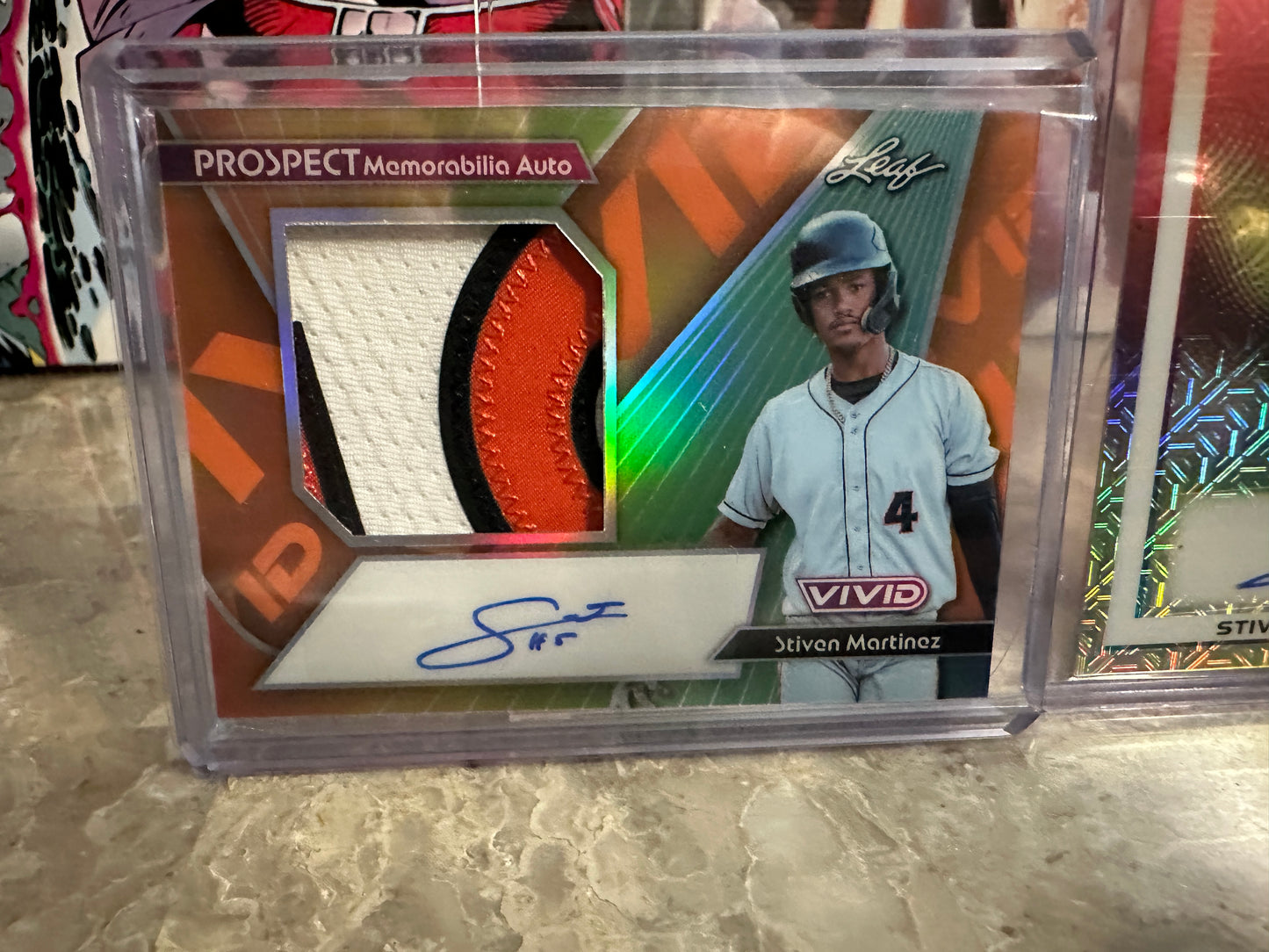 Stiven Martinez 2026 Leaf Vivid Patch AUTO /10 & 1/1 Yellow Techno Foil LOT