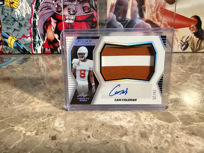 Cam Coleman 2026 Leaf Trinity Rookie Auto Memorabilia Multicolor Patch /25