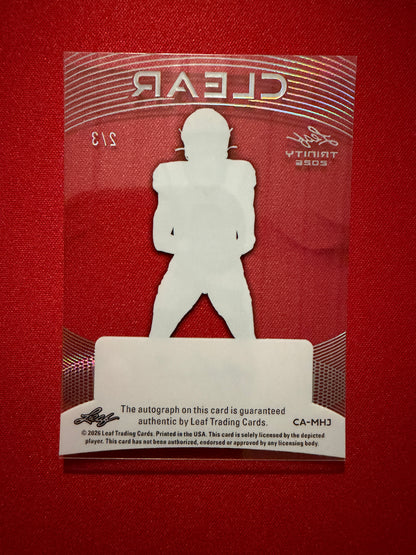 Michael Hawkins Jr. 2026 Leaf Trinity Football Clear Auto Silver /3