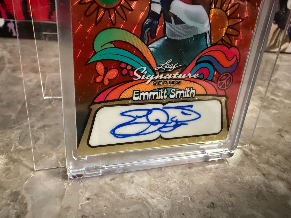 Emmitt Smith 2026 Leaf Signature Series 60s Auto Red Flood Super Prismatic 1/1