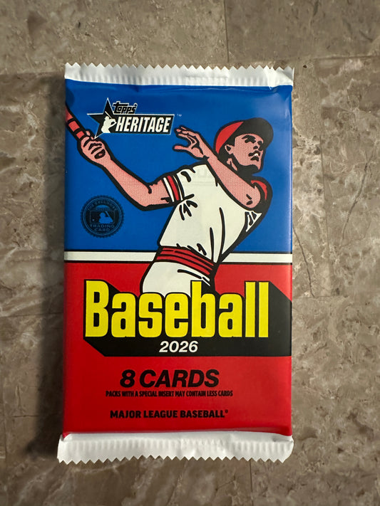 2026 Topps Heritage Baseball Pack (1 Pack - 8 cards)
