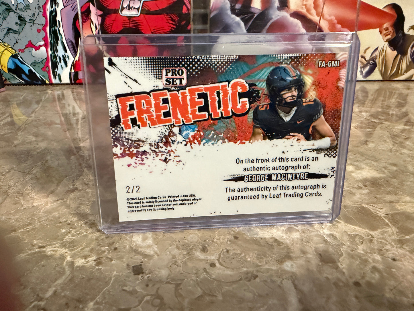 2026 Leaf Pro Set Football George MacIntyre Frenetic Auto Black 2/2