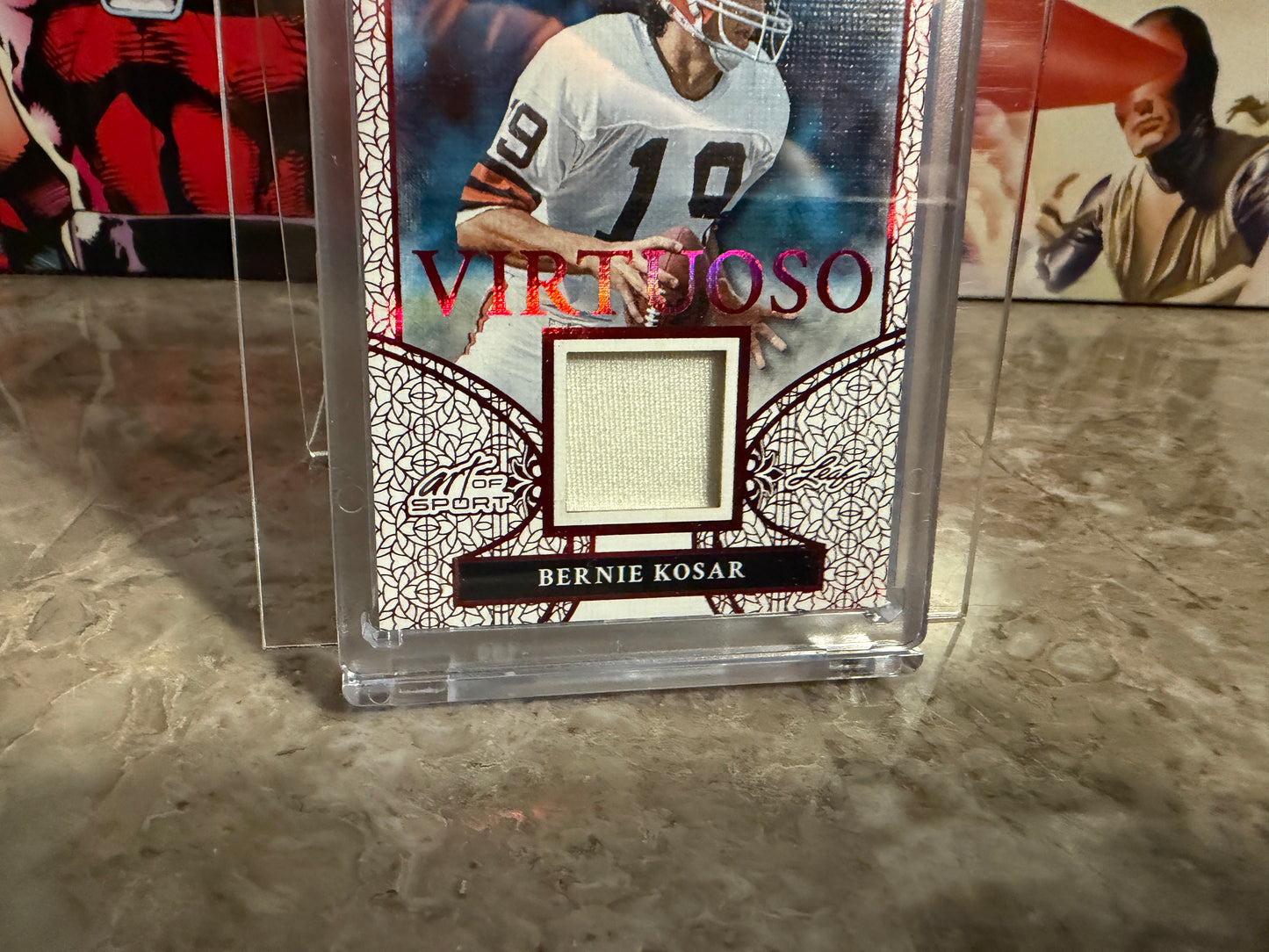 Bernie Kosar 2026 Leaf Art of Sport Virtuoso Red 1/3 Bookend