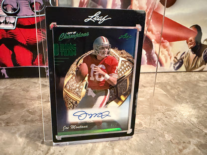 Joe Montana 2026 Leaf City of Champions Ring Team Auto Green Holo /7