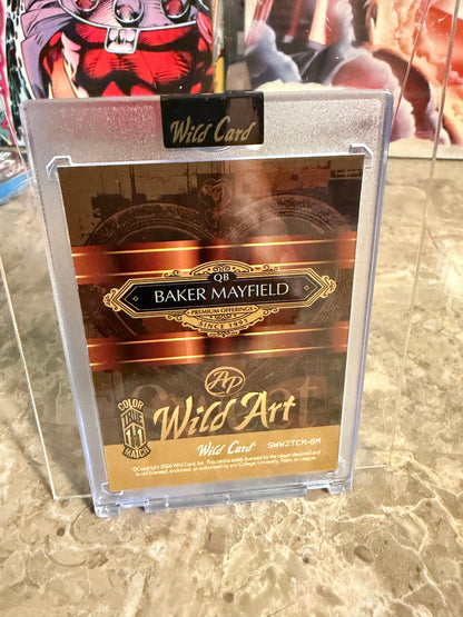 Baker Mayfield 2026 Wild Card Wild Art 1/1 Color Match Artist Proof 2-Card Lot