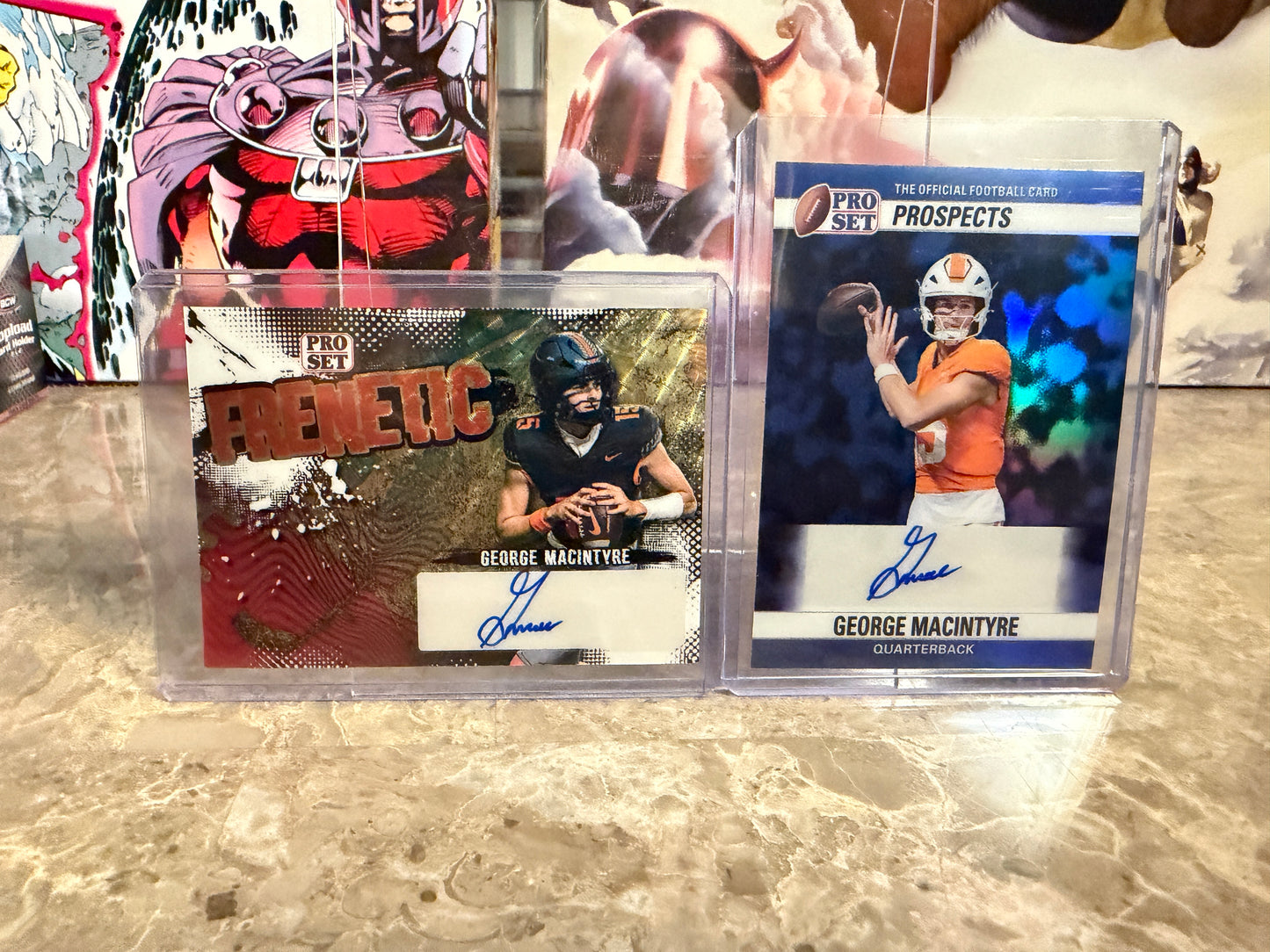2026 Leaf Pro Set Football George MacIntyre Frenetic Super Gold Auto 2-Card Bookend Lot