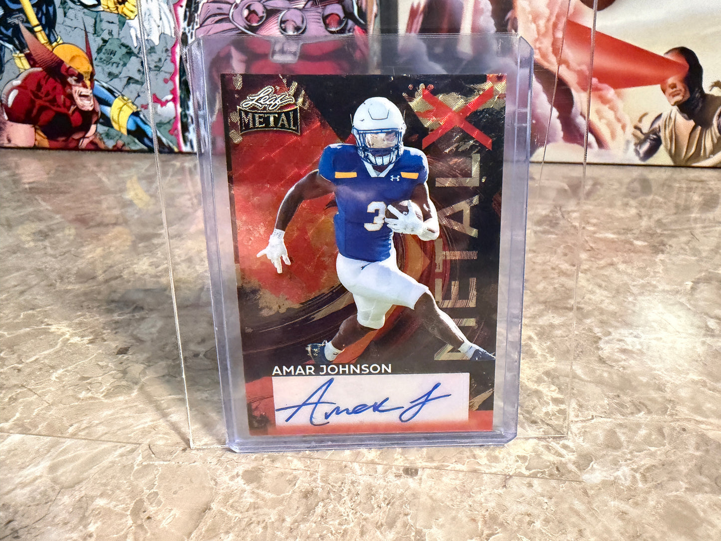 2026 Leaf Metal Amar Johnson Auto Metal X Red Flood Super Prismatic 1/1
