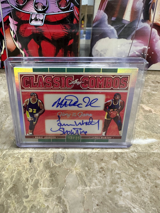 2025 Leaf Glory of the Game Magic Johnson James Worthy DUAL AUTO /25 Lakers