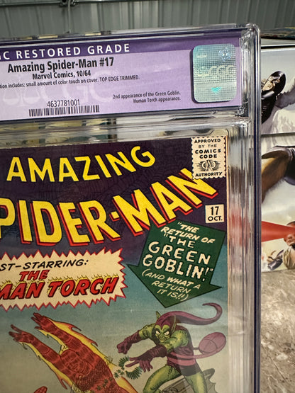 Amazing Spider-Man #17 CGC 9.0 Restored (1964 Marvel) - Brand New Case