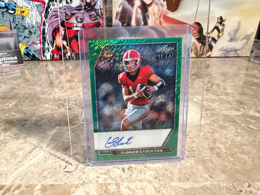 2026 Leaf Metal Football Gunner Stockton Auto Green Shimmer 3/3