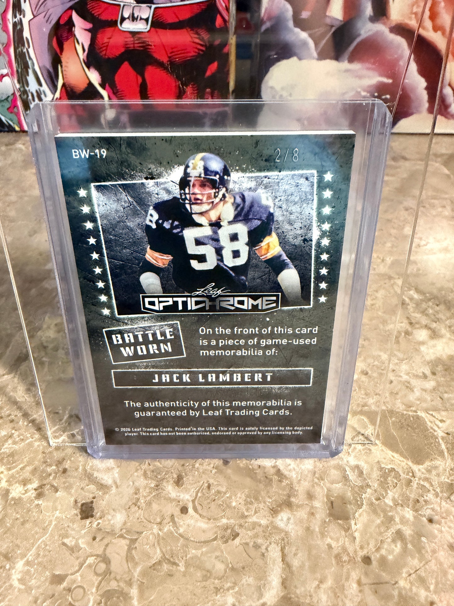 2026 Leaf Optichrome Football Battle Worn Jack Lambert Game-Used /8