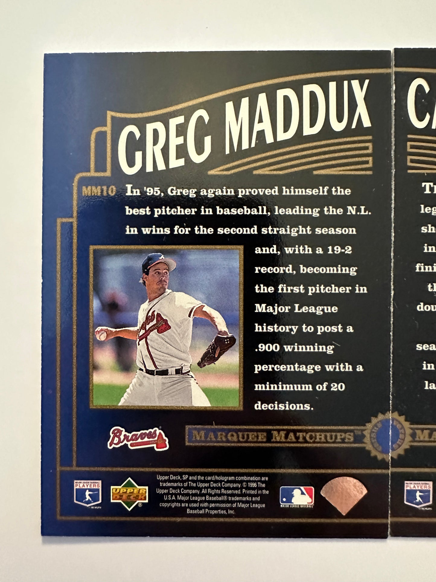 Cal Ripken Jr. #MM9/Greg Maddux #MM10 (1996 Upper Deck SP Marquee Matchups)