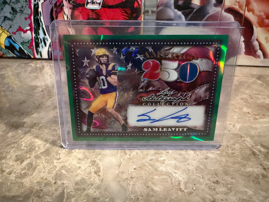 Sam Leavitt 2026 Leaf Autograph Collection Football America 250 Green Lava 1/1