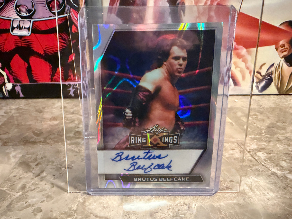 Brutus Beefcake 2026 Leaf Metal Ring Kings Base Auto Silver /10