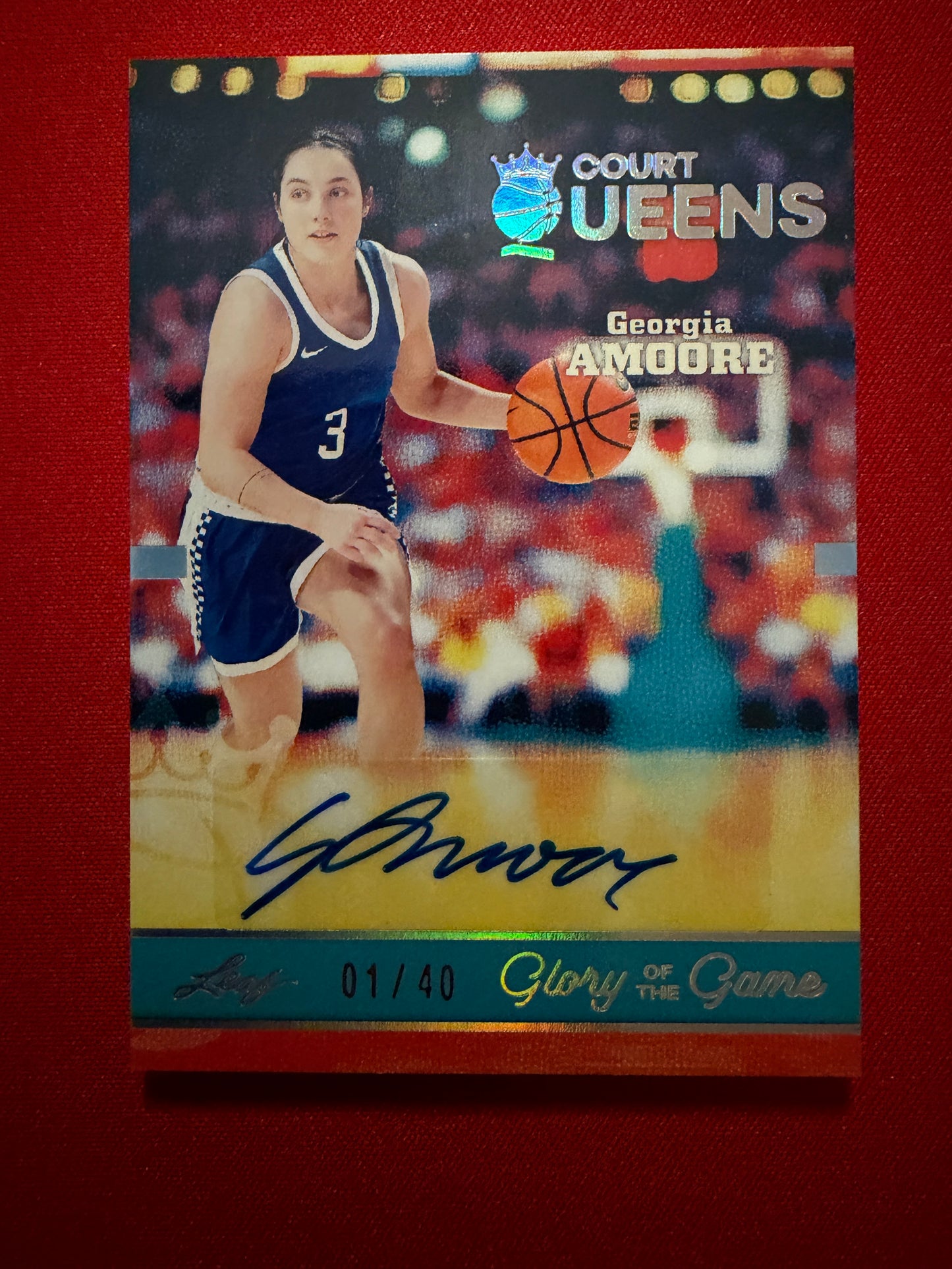2025 Leaf Glory of the Game Basketball Court Queens Georgia Amoore Silver Auto 01/40
