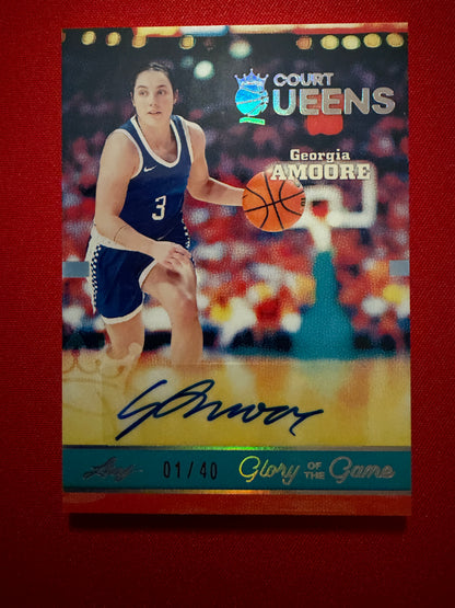 2025 Leaf Glory of the Game Basketball Court Queens Georgia Amoore Silver Auto 01/40