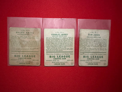 Ralph Kress/Charley Berry/Sam Jones (1933 Goudey) - Chicago White Sox