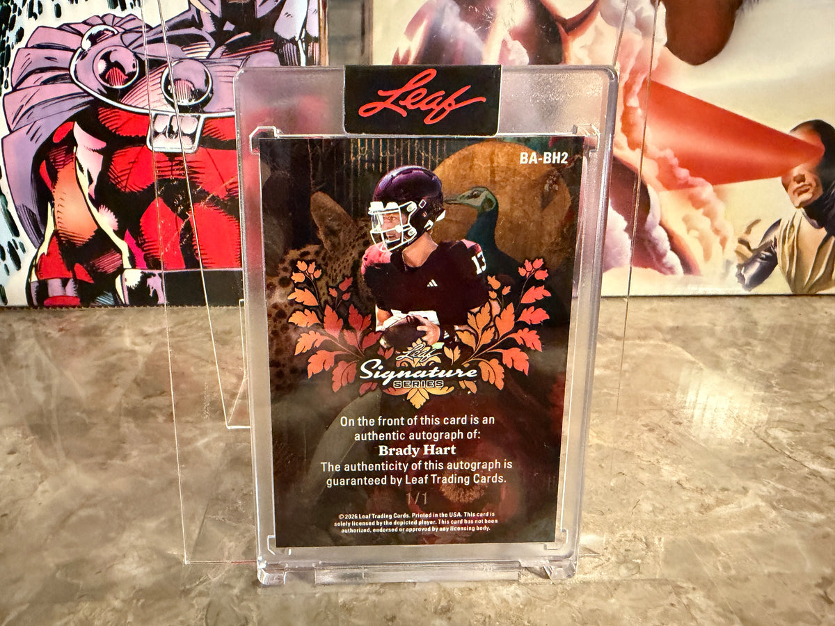 Brady Hart 2026 Leaf Signature Series Base Auto Purple Prismatic 1/1