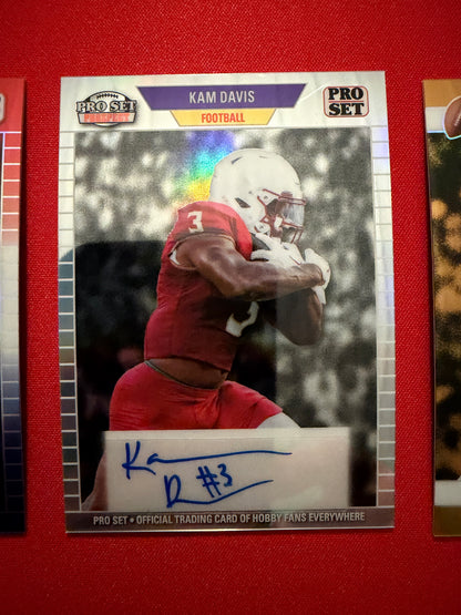 Kam Davis 2026 Leaf Pro Set Metal Football Gold RWB 1989 1990 Auto Lot