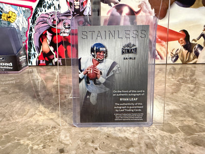 Ryan Leaf 2026 Leaf Metal Football Stainless Auto Gold Prismatic 1/1