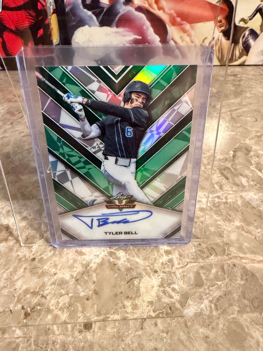 Tyler Bell 2026 Leaf Metal Draft Edition Baseball Valiant Auto Green 5/5