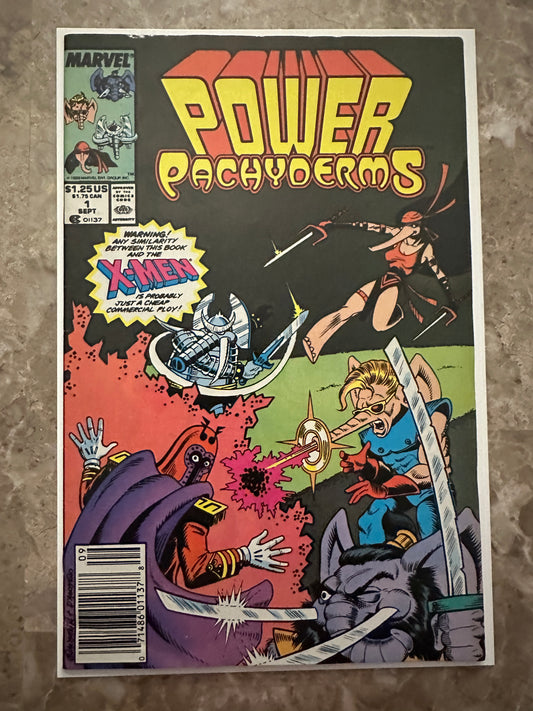 Power Pachyderms #1 Newsstand FN 6.0-6.5 (1989 Marvel)