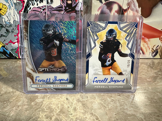 Ferzell Shepard AUTO DUO LOT 2026 Leaf Optichrome /8 & 2025 Trinity /35