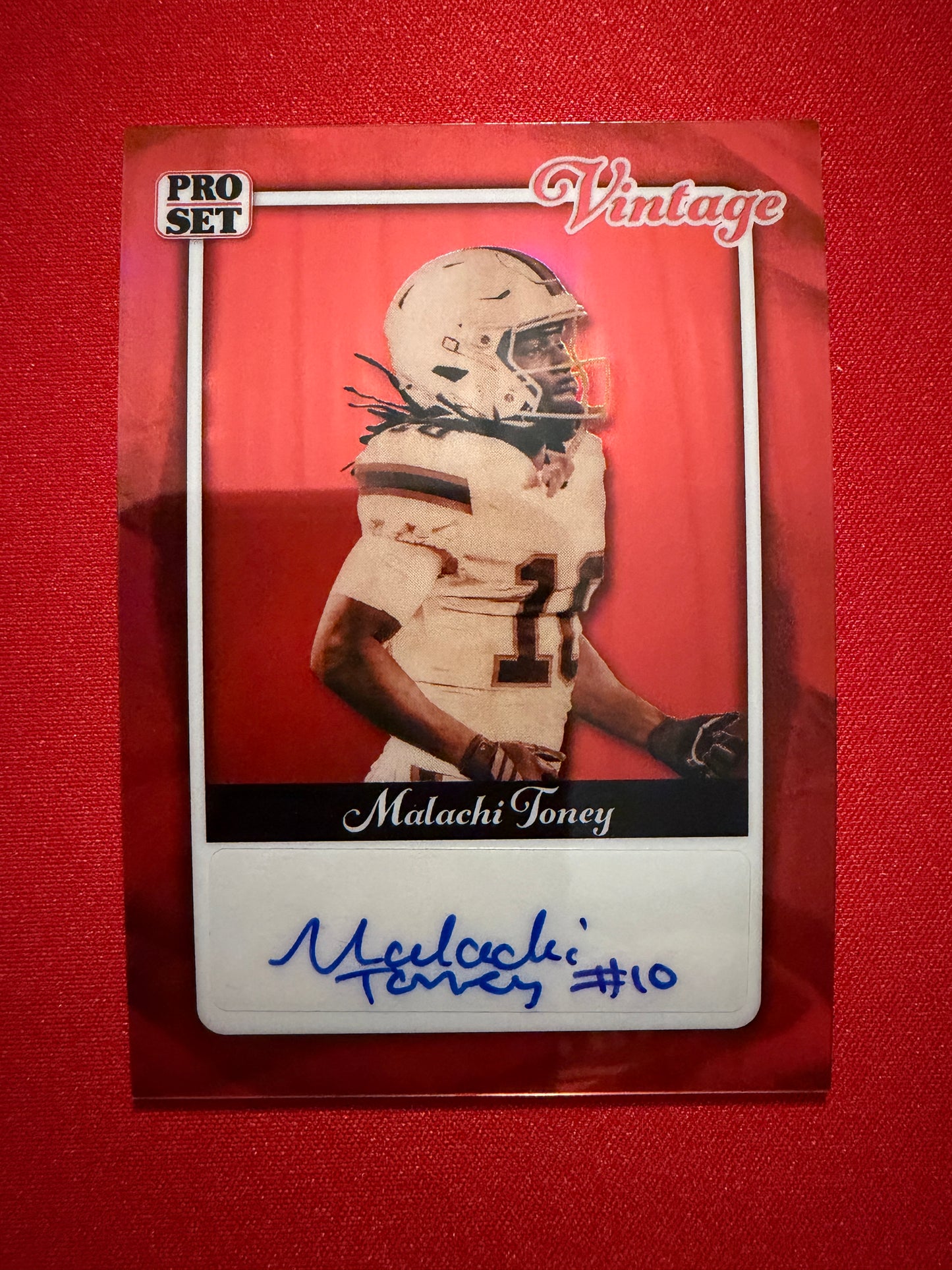 Malachi Toney 2026 Leaf Pro Set Metal Football Vintage Auto Red 1/1