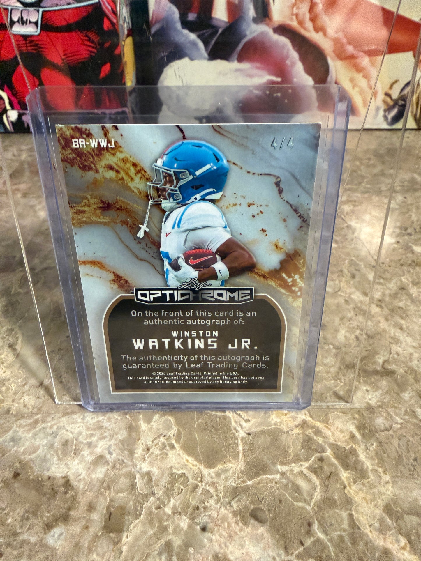 2026 Leaf Optichrome Red Shimmer Winston Watkins Jr. Autograph 4/4