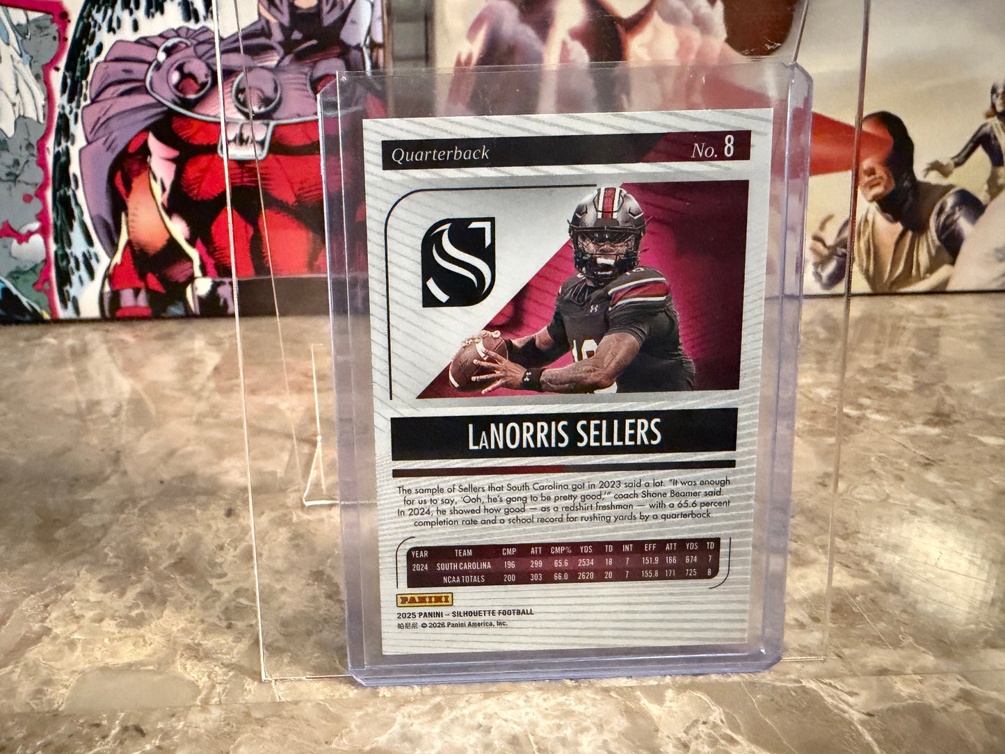 LaNorris Sellers 2025 Panini Silhouette Football Base Blue /99 #8
