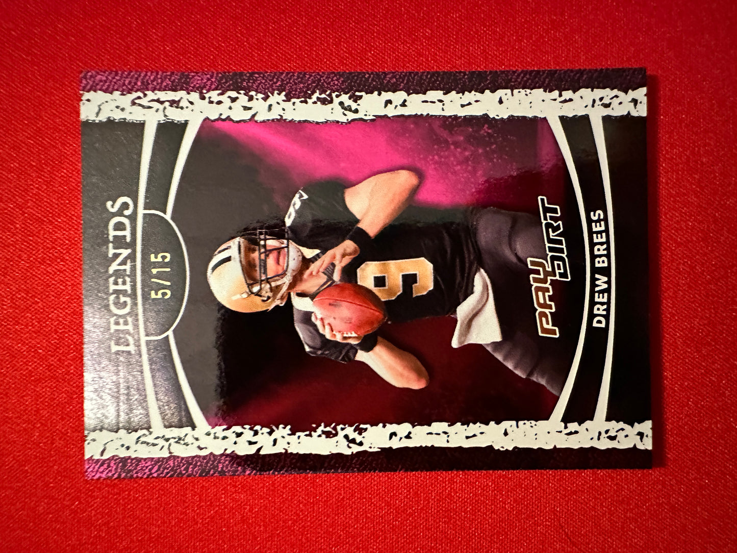 Drew Brees 2026 Leaf Paydirt Football Legends Pink Parallel /15 Non-Auto