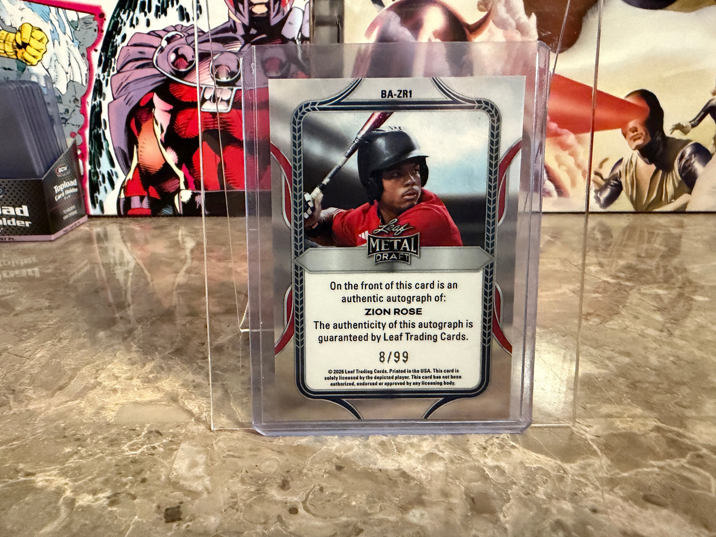 Zion Rose 2026 Leaf Metal Draft Edition Baseball Base Auto Platinum /99