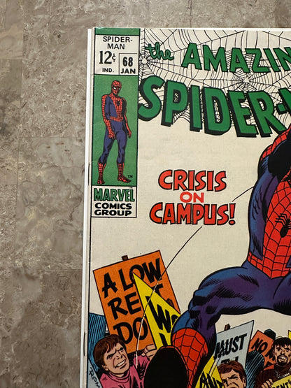 Amazing Spider-Man #68 FN+ 6.5 (1969 Marvel Comics) - White cover
