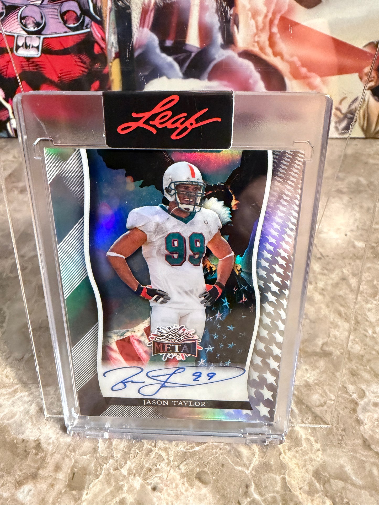 2026 Leaf Metal Independence Day Base Silver Bald Eagle Auto Jason Taylor 1/7