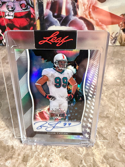 2026 Leaf Metal Independence Day Base Silver Bald Eagle Auto Jason Taylor 1/7