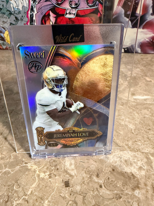 Jeremiyah Love 2026 Wild Card Wild Art 1/1 Color Match Notre Dame