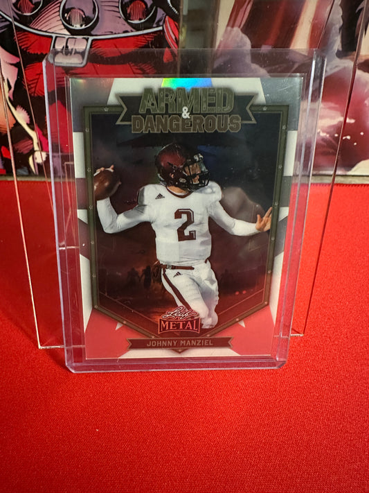 2026 Leaf Metal Football Armed & Dangerous Johnny Manziel Silver Prismatic 8/12