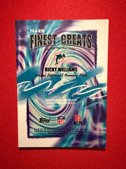 2025 Topps Finest Football Ricky Williams Finest Greats Auto FGA-RW