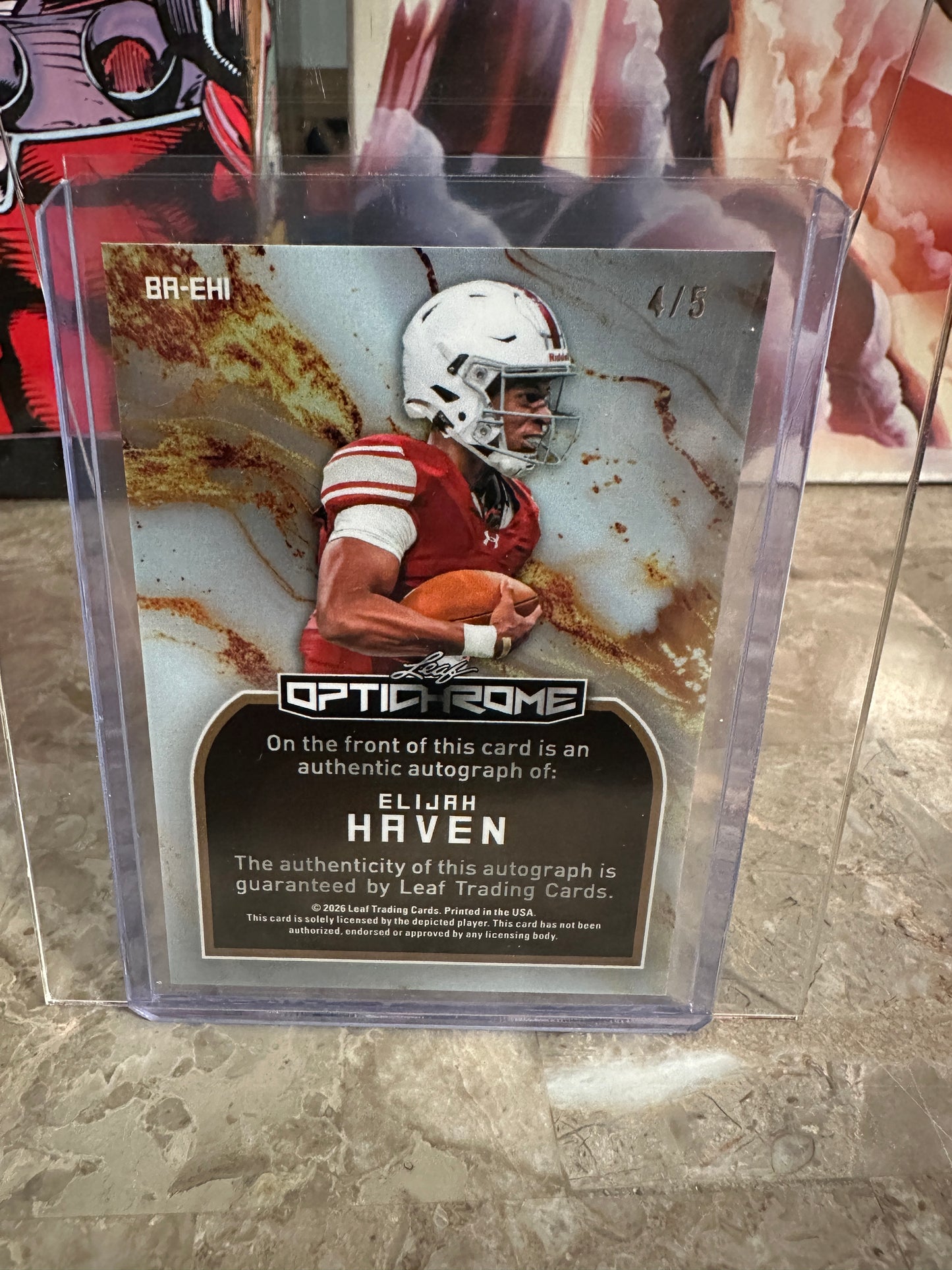 2026 Leaf Optichrome Elijah Haven BLUE PRISMATIC AUTO /5 Alabama Commit No 1 QB