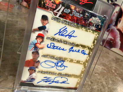 2026 Leaf Metal ID4 4-Auto Super Prismatic 1/1 Nolan Ryan Carlton Palmer Jenkins