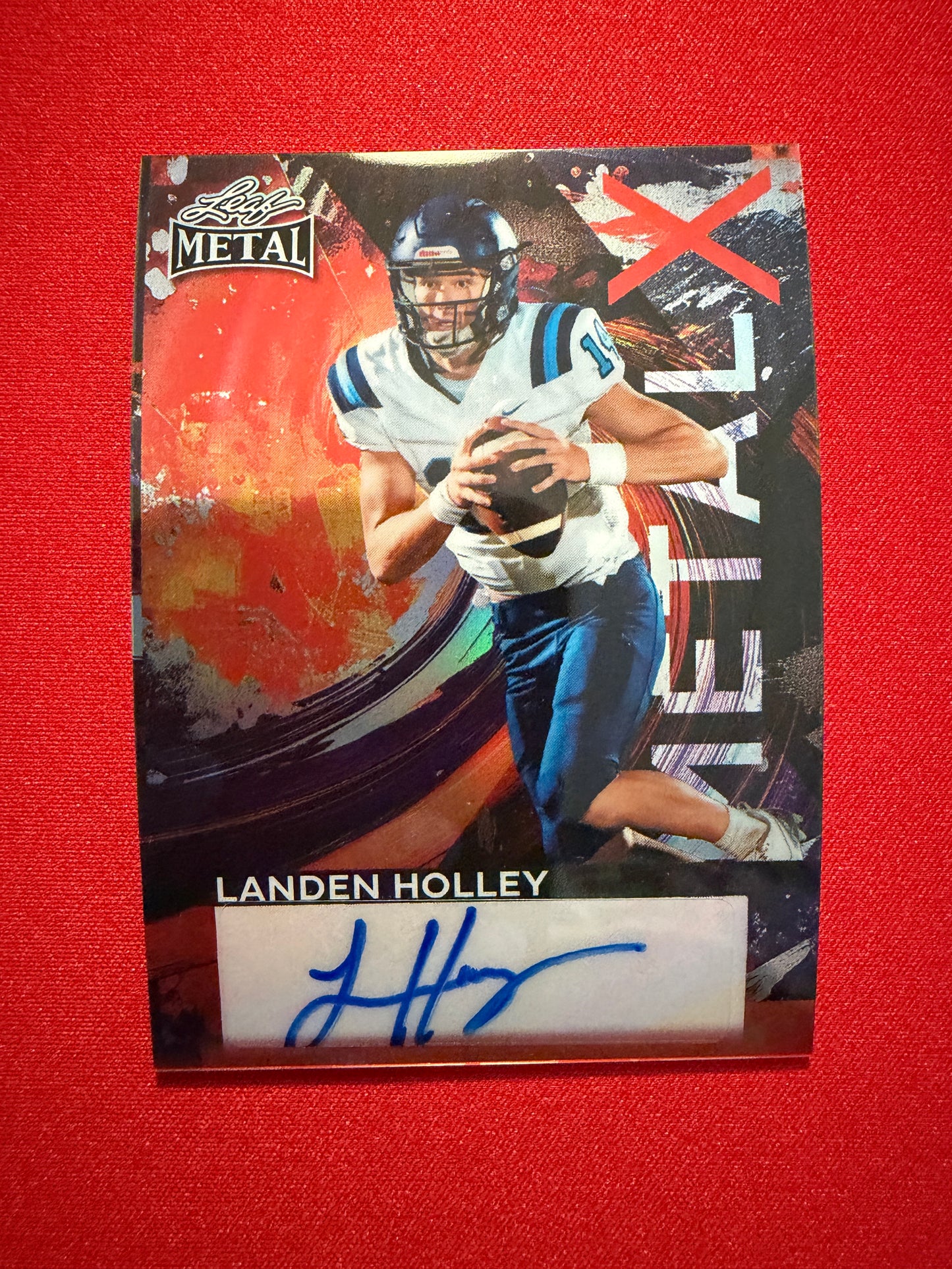 2026 Leaf Metal Football Landen Holley Metal X Red Prismatic 1/1