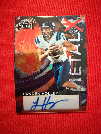 2026 Leaf Metal Football Landen Holley Metal X Red Prismatic 1/1