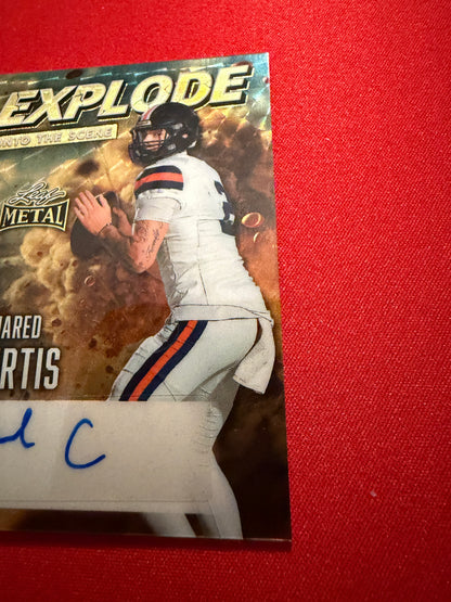 2026 Leaf Metal Football Jared Curtis Auto Explode Onto the Scene Super Gold Prismatic 1/1
