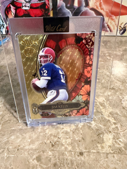 Jim Kelly 2026 Wild Card Wild Art 1/1 Gold Vinyl 2-Card Lot