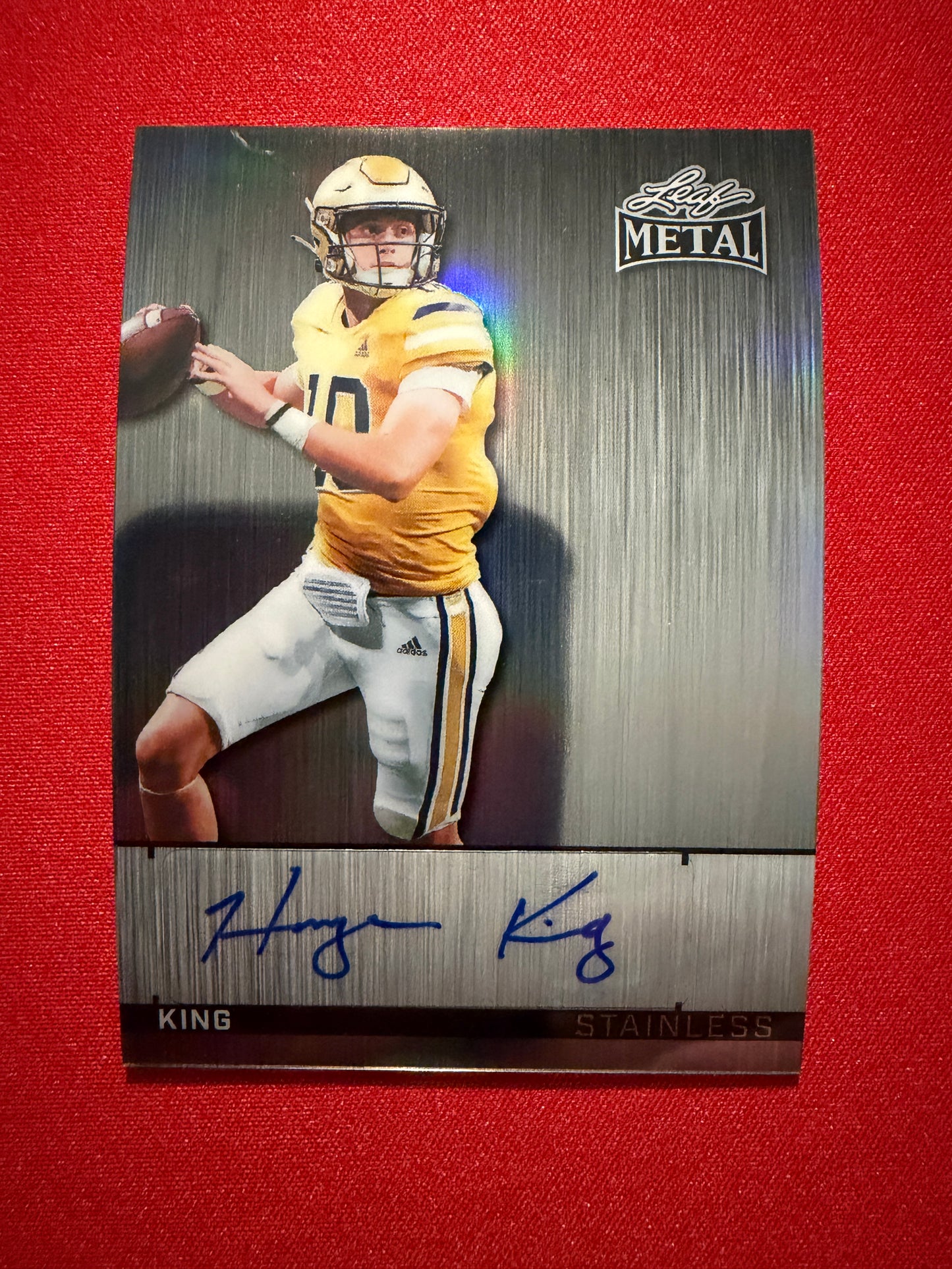 2026 Leaf Metal Football Haynes King Auto Stainless Silver Prismatic 6/12